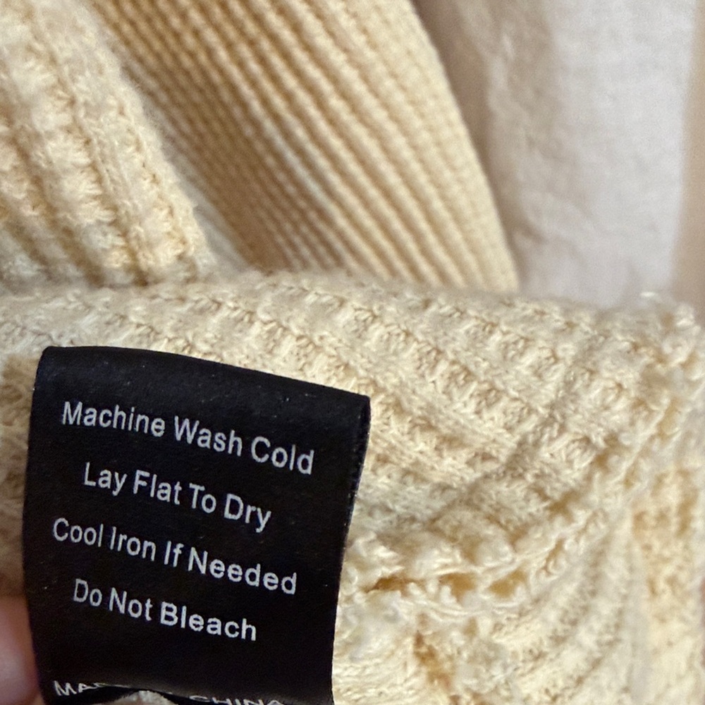 POL Oversized Waffle Knit Patchwork Pullover Larg… - image 4